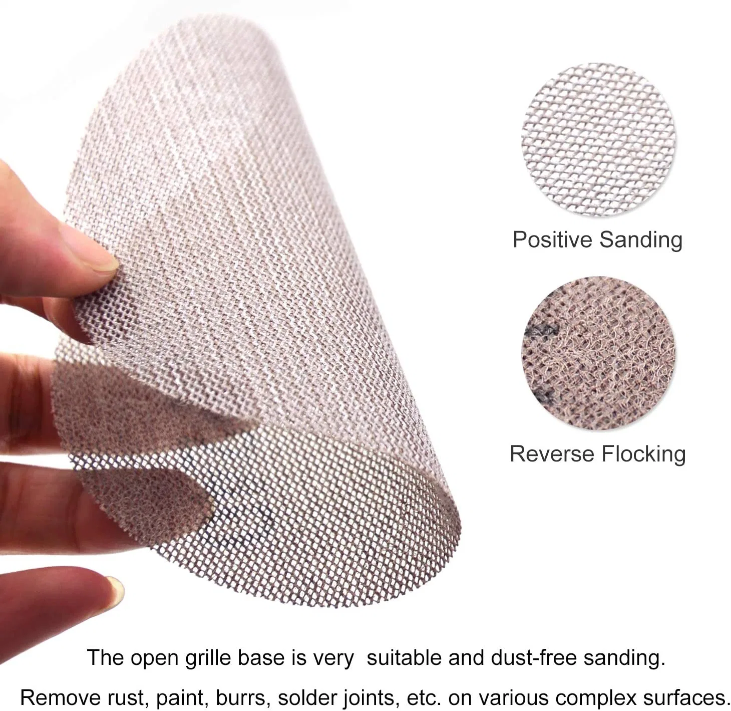 Disques abrasifs à poncer en maille papier abrasif à crochet et à boucle Sable net pour polissage de voiture