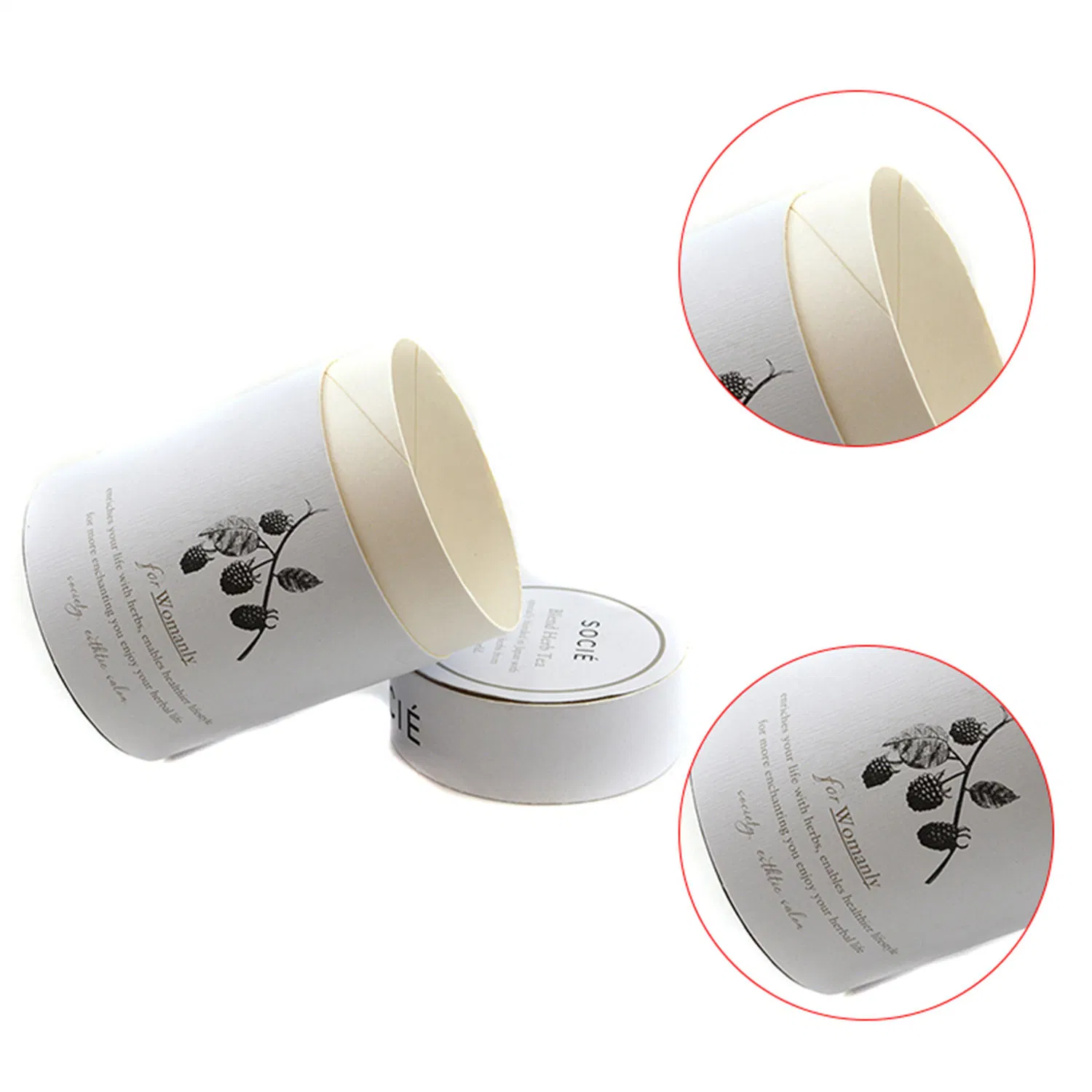 Recycled Eco Friendly Round Art Paper Tube Packaging Box for Lid