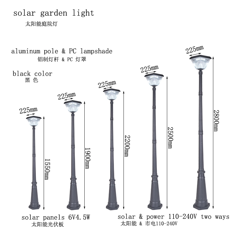 LED Solar Lights Decoration Power System Park Flooding Lighting Outdoor Street Lamps