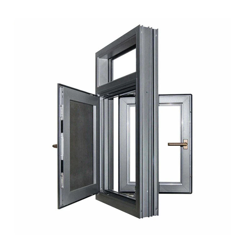 Casement Double-Layered Glass Design Aluminum Simple Doors and Swing Windows