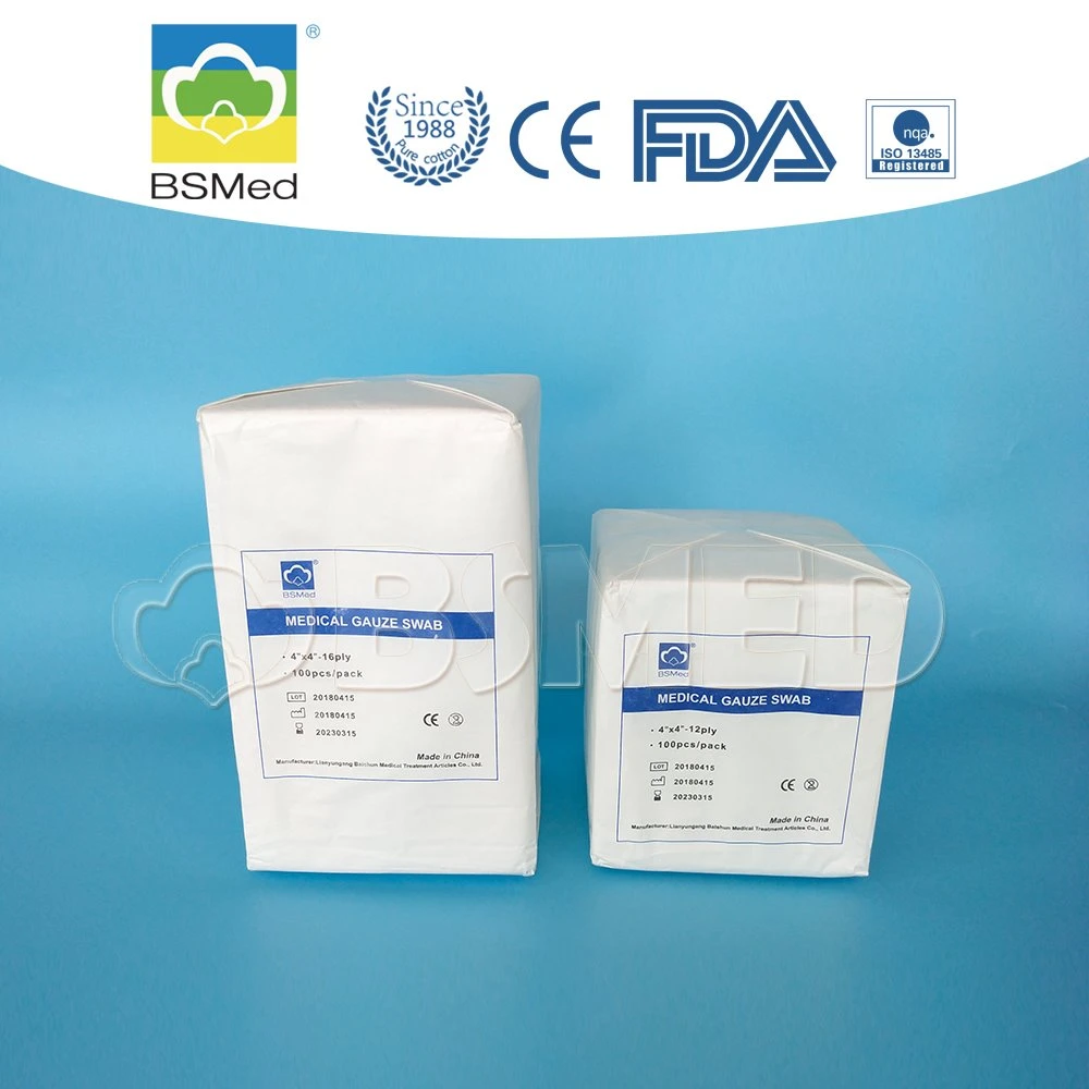 Cotton Medical Supply Gauze Swabs with FDA Certificate