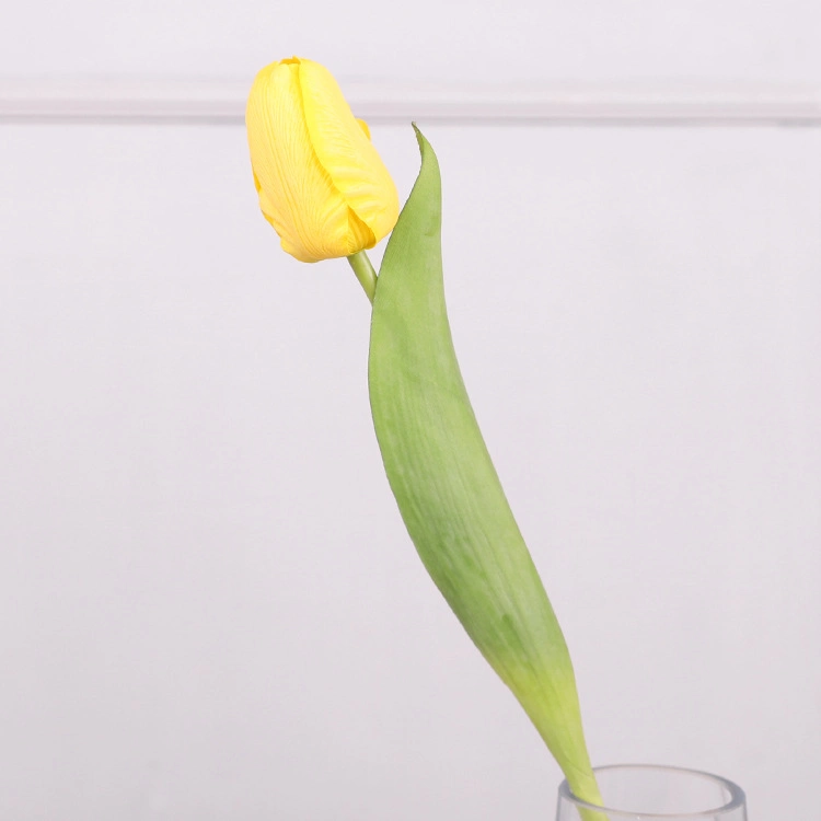 PU Flower Arrangement Single Stem Flower 37cm PU Artificial Tulip for Decoration