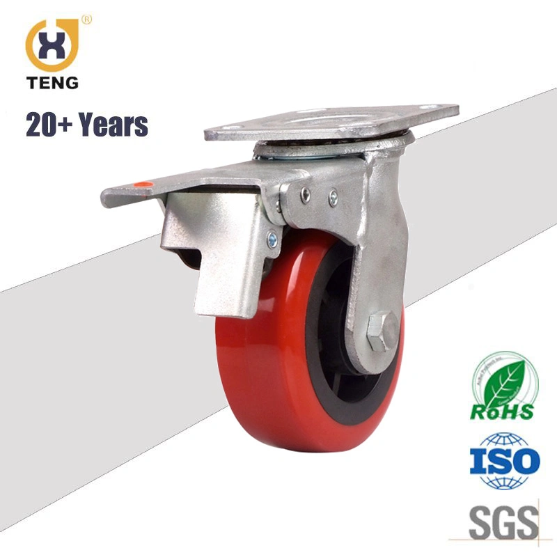 Factory Industry Heavy Duty 8 Inch Rigid Fixed Top Plate TPE Castor Wheel Caster