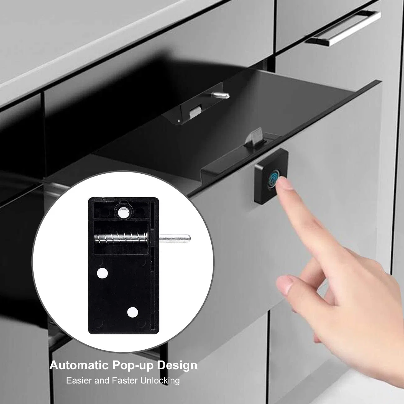 Smart Furniture Electric Battery Bluetooth Drawer Safe Lock Fingerprint Cabinet