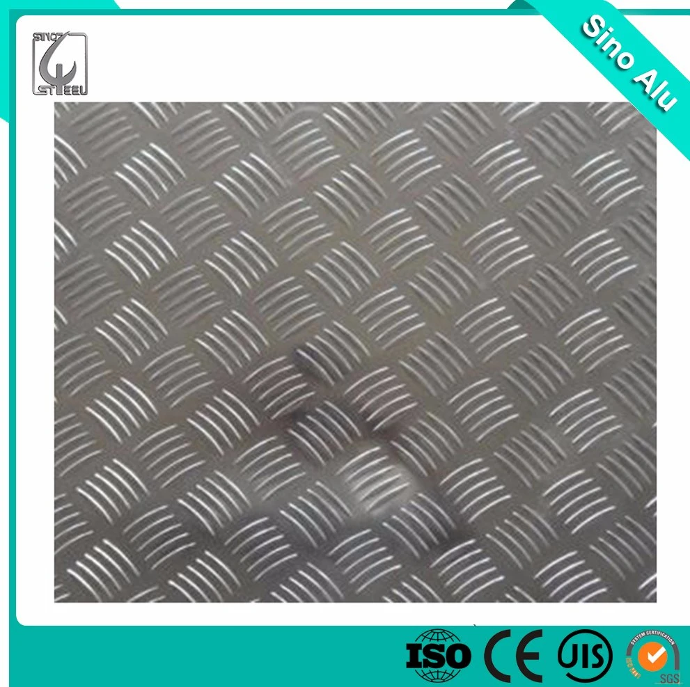 Anti-Slip A1050 Aluminium/Alu Alloy Embossed Checkered Tread Sheet and Coil Checkered Plate Building Material