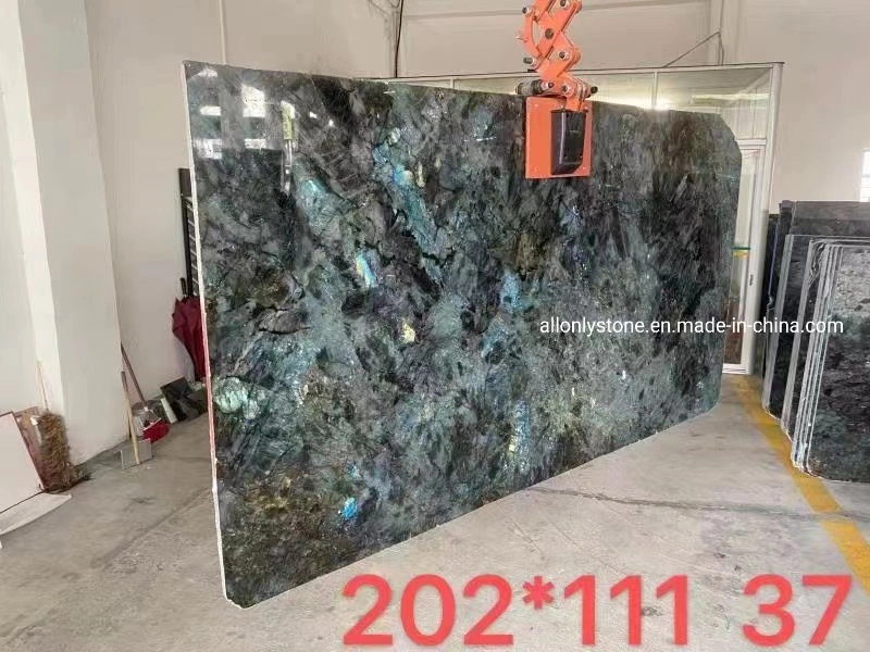 Licht Durch Natur Brasilien Luxus Granit Stein Labradarite Blau Slab Für Steinwandfliesen