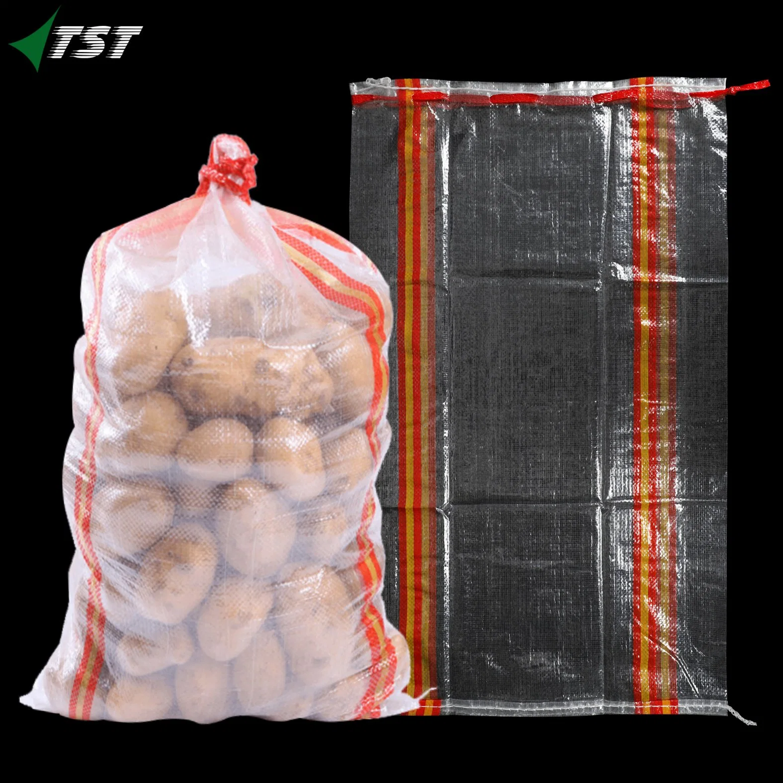 Venta caliente buena calidad transparente Bolsas de tejido de embalaje de cebolla Potato