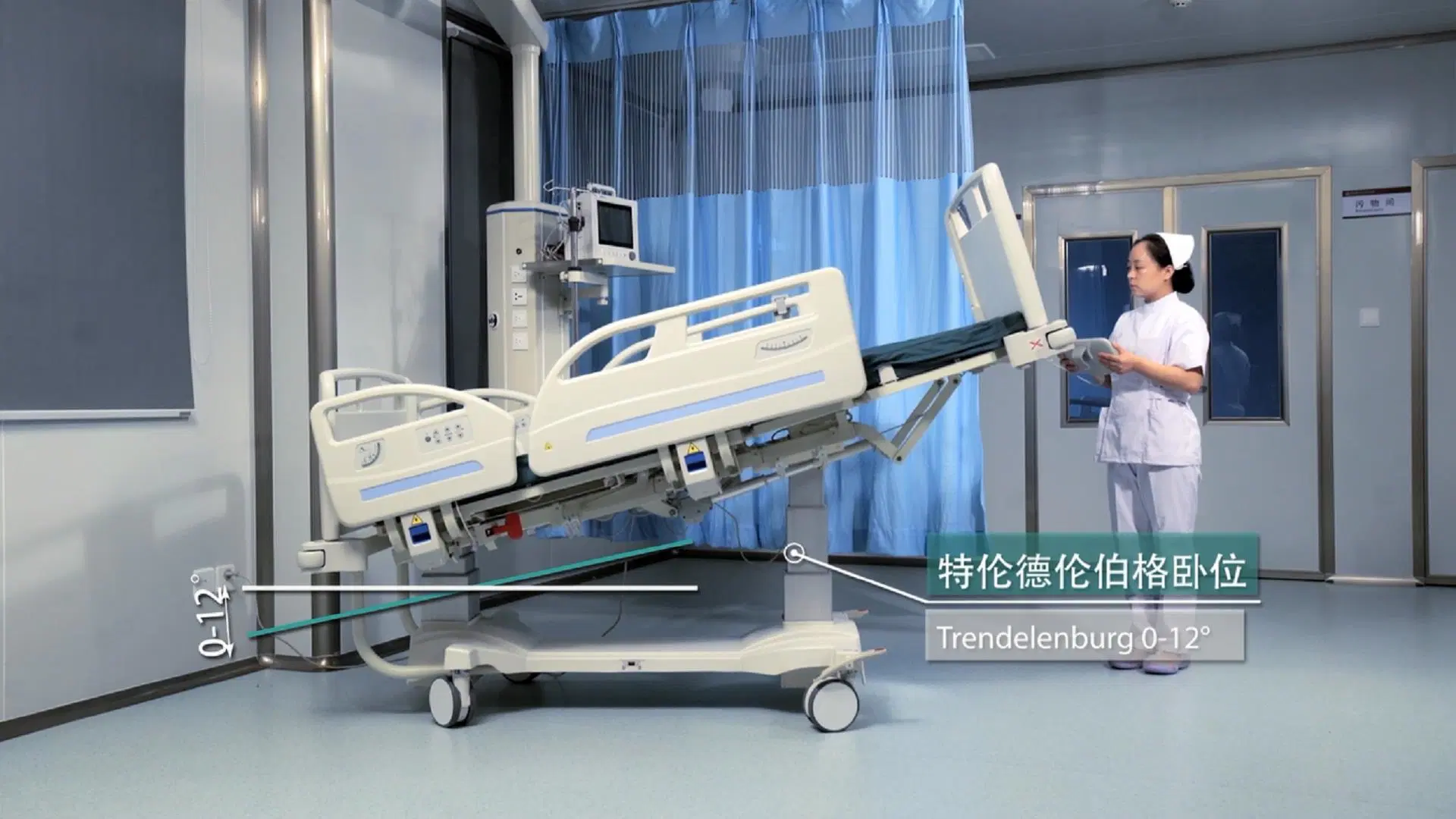 Cama eléctrica multifunção Enfermeira do paciente na UTI médica Ward cama de hospital
