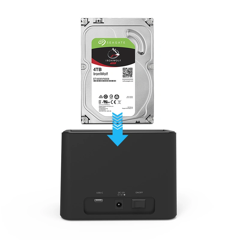 Unidade de disco rígido externa de 6 tb USB 3.1 para SATA de compartimento único Estação de ancoragem para HDD SSD de 2.5 / 3,5 polegadas