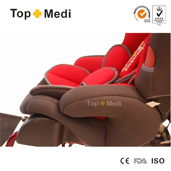 Topmedi Adjustable Backrest and Footplate High-Back Aluminum Cerebral Palsy Children Wheelchair with Foldable Design