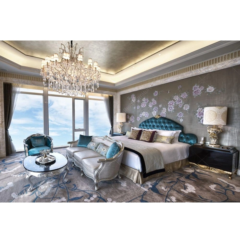 Fashionable 5 Star Hotel Wood Bedroom Furniture Sets Arabic Style
