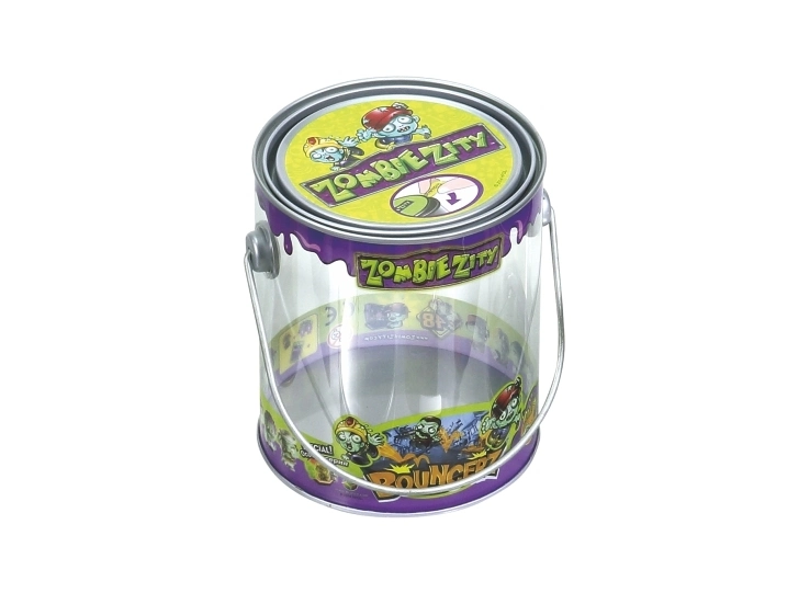 Hot Sale Food Grade Clear PVC Tin Bucket with Metal Handle Tin Pet Tube for Gift and Toy Packaging Tin Can