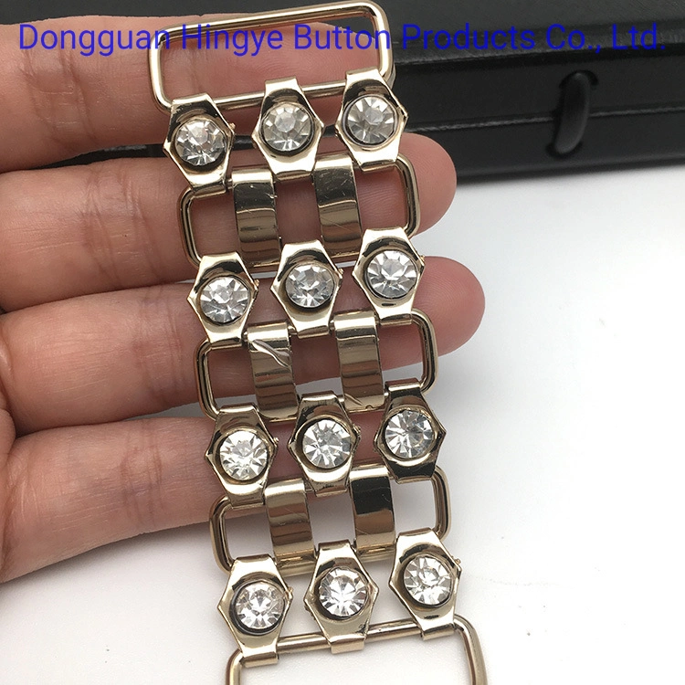 Metal Rhinestone Chain Buckles for Shoe Nuevo bolso de mano de Rhinestone Fancy Cadena