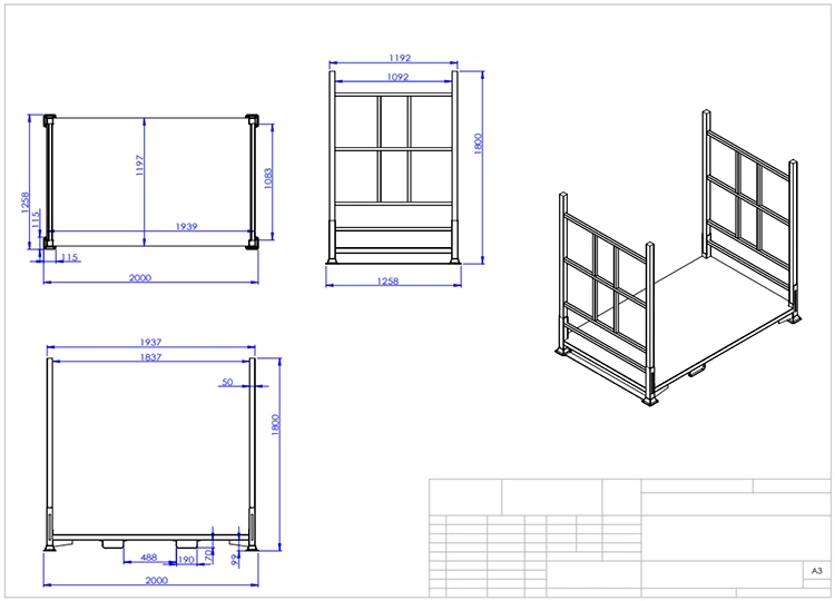 ODM OEM Étagères de rangement en métal revêtues de poudre personnalisées Rack à pneus réglable Palette en acier Racks de stockage empilables mobiles pour entrepôt