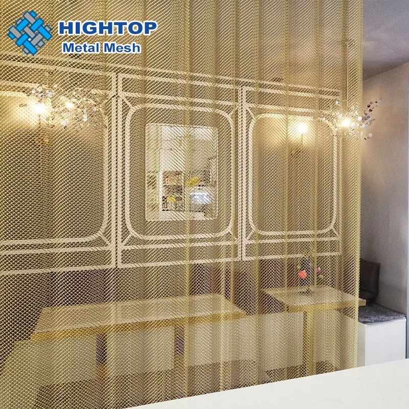 Chain Link Mesh Metal Curtains with Golden Color