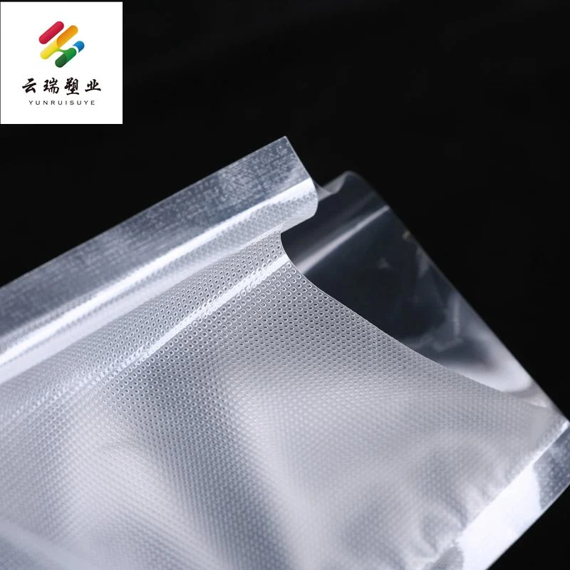 Transparent Vacuum Bag Roll Tube Packaging Bag Embossed Textured Stretch Film PE Pet Nylon Seven Layer Co Extrusion Food Seafood Meat Transport