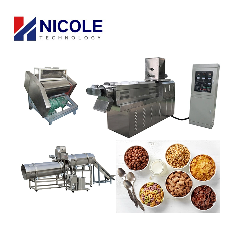 Electric Wheat Rice Corn Flakes Product Line Manufacturer Breakfast Cereal Making Machine