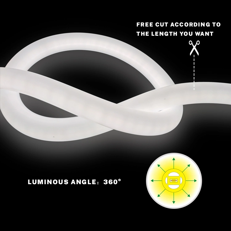 مخصص علامة النيون ديكور سيليكون 360 ضوء LED مرن مقاوم للمياه شريط