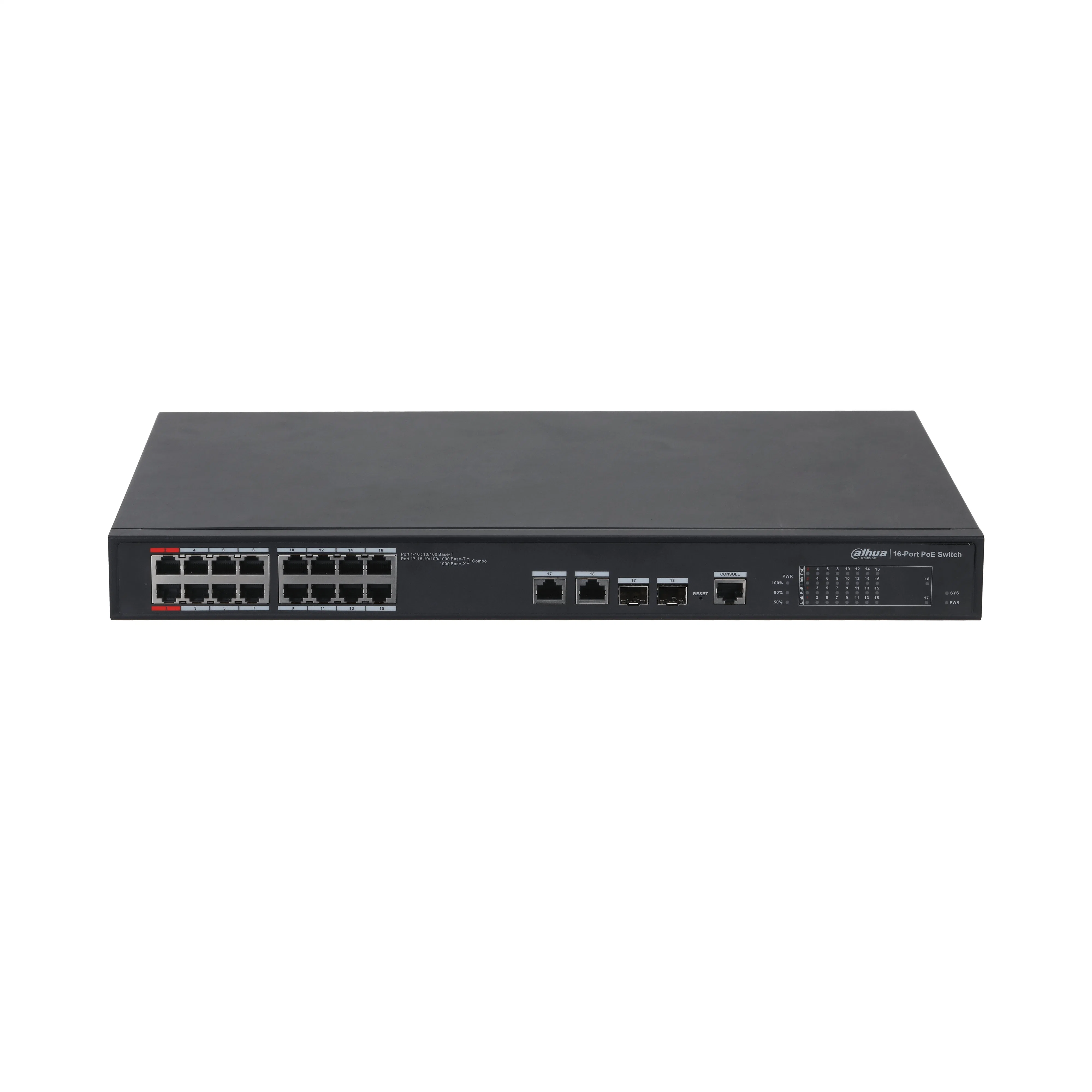 Pfs4218-16et-190 16-Port 100 Mbps + 2-Port Gigabit Managed Poe Switch Watchdog with 250 M Long Distance Poe Layer 2 Transmission