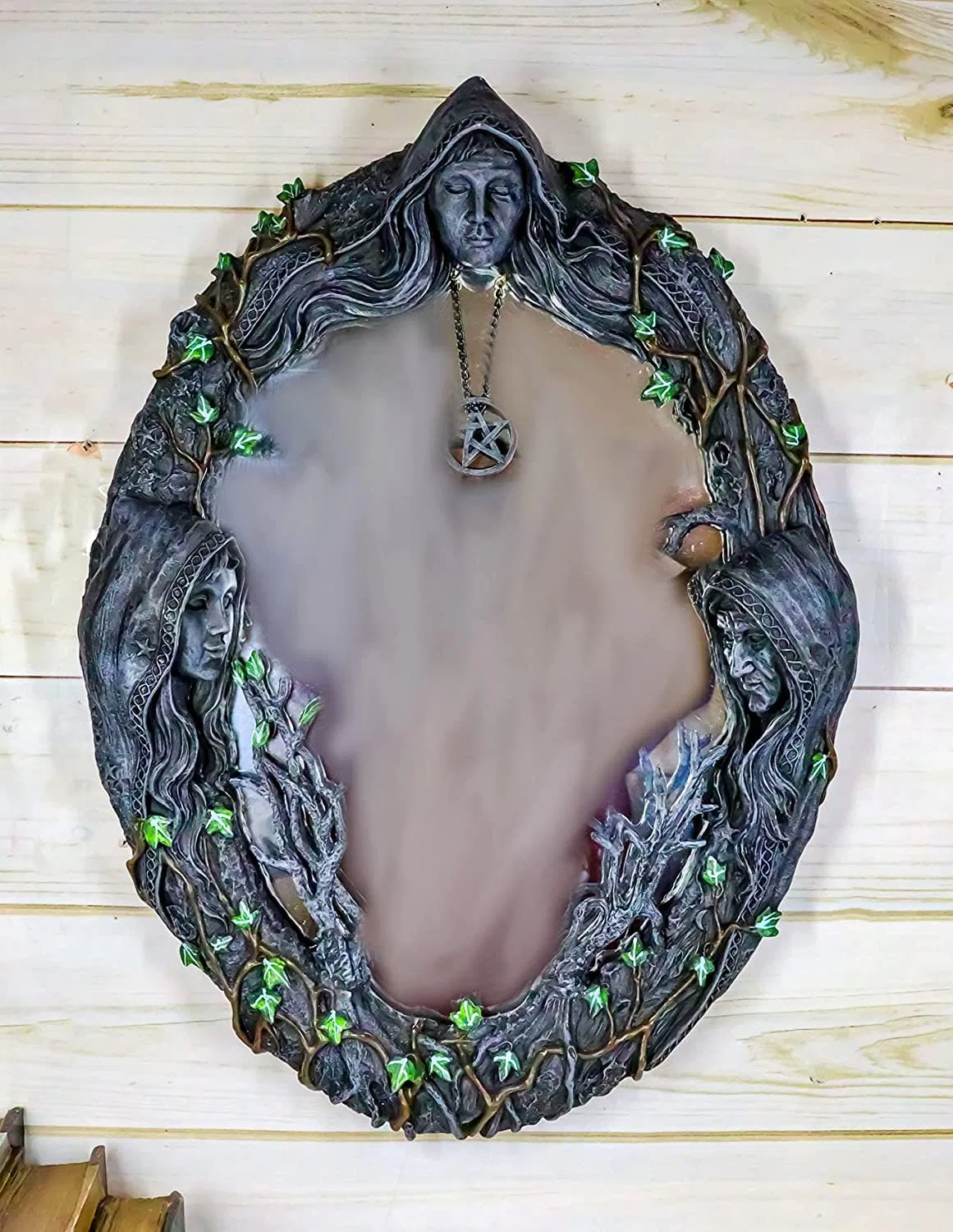 Triplet Goddess Mirror Wall Plaque