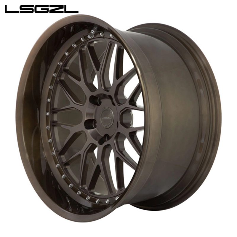 2 Piece Deep Lip Chrome Multiple Spokes for Amg C8 5X114.3 5X165 Custom Golden Forged Wheel Rims