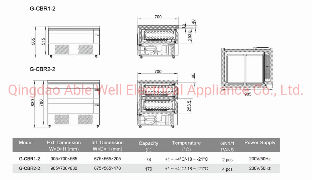 Commercial Refrigerator and Freezer for Hotels Dessert Shops Coffee Shops House