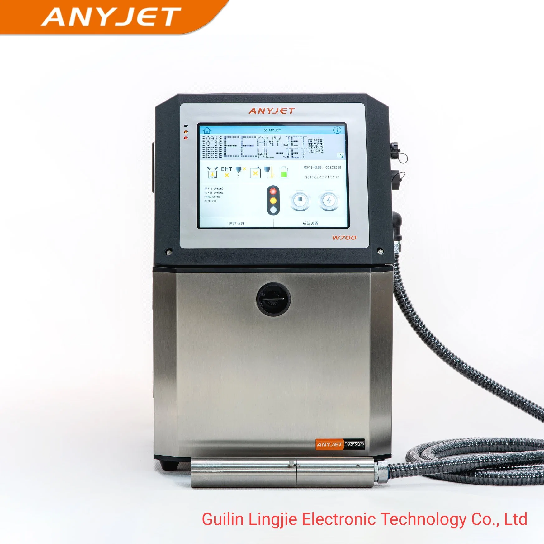 Anyjet Small Character Cij Printer Inkjet Printing for Easy Operation Industrial