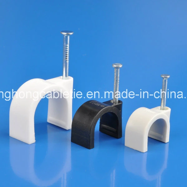 Round Electrical Wire Cord Plastic Circle PVC Nail Cable Clip