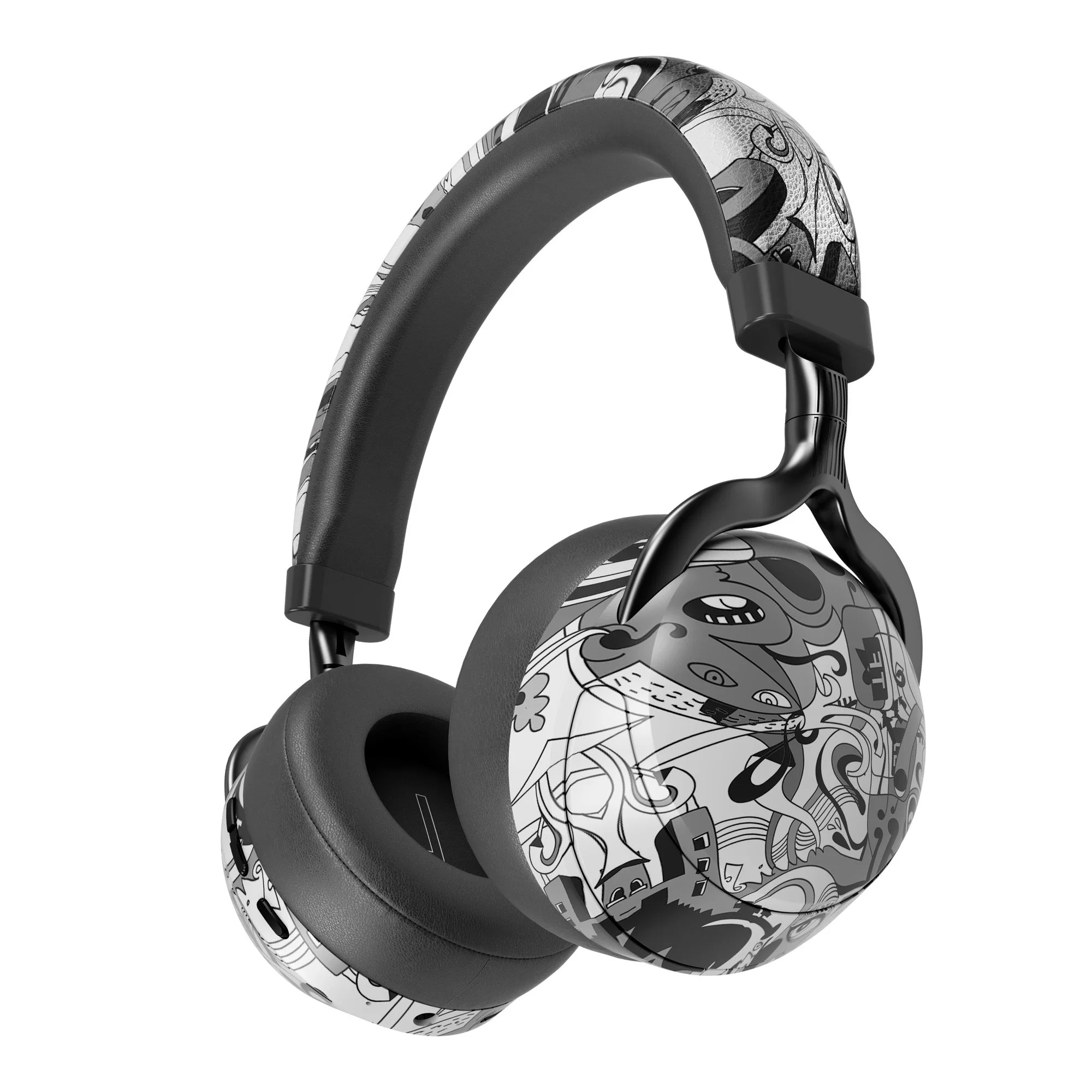 Fashion Headband Wireless Bluetooth Headset Graffiti Print Computer Mobile Game Headset Headphone