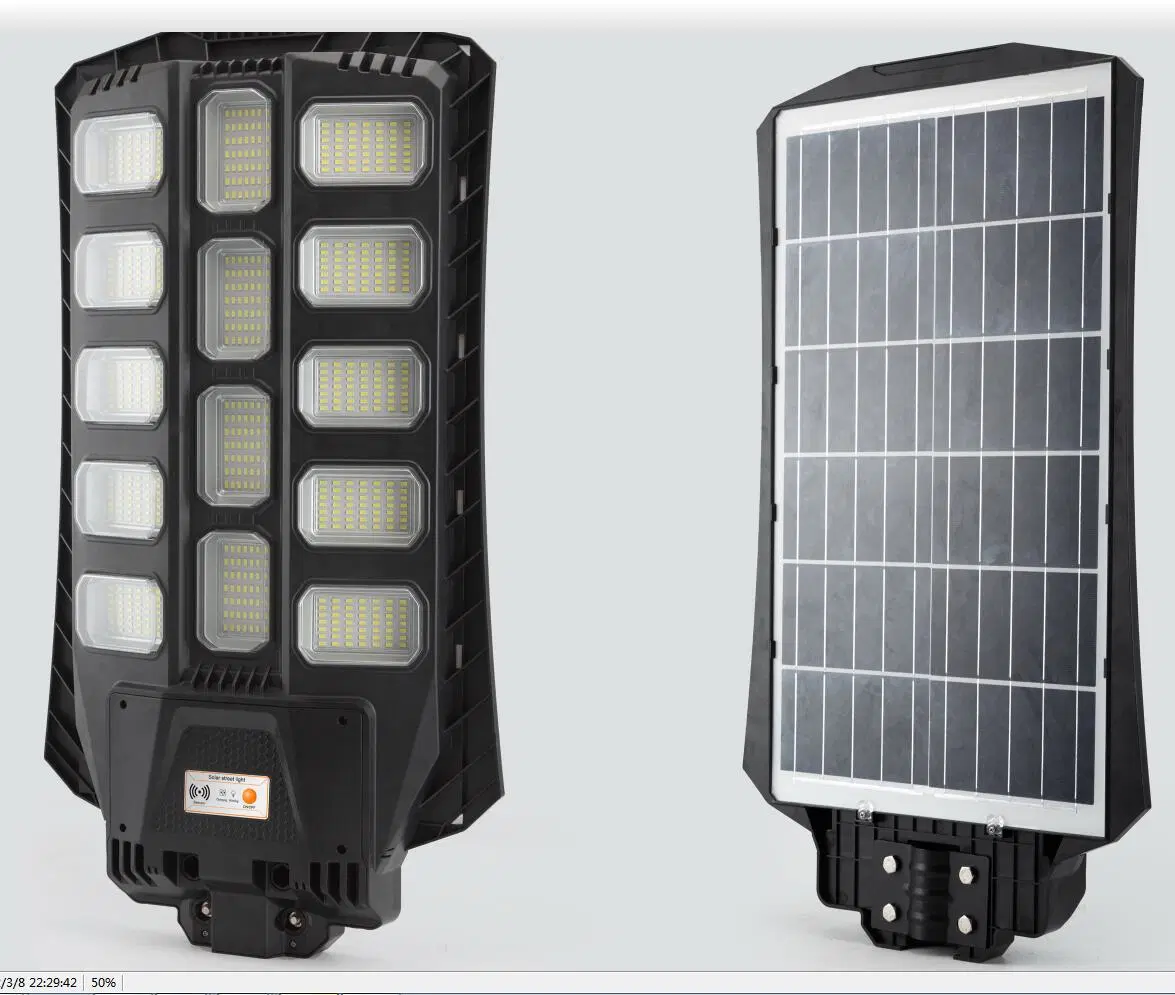 Sensor de movimiento de carretera LM 300W 400W 500W IP65 alto de aluminio Solar Series Outdoor Lighting Garden todo en una calle Solar Luz de la lámpara solar