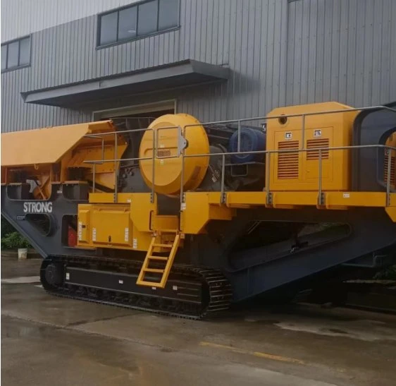 Crawler Mobile Crushing Station 260 Tph Capacity Mining Quarry Granite Basalt Limestone Gravel Cone Crusher Mobile Stone Crusher