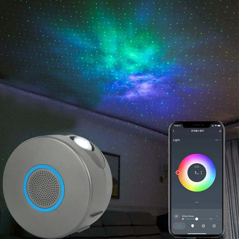 Laser Galaxy Starry Sky Star Projector Lamp LED Night Light Ocean Water Wave Colorful Nebula Bedroom Lights