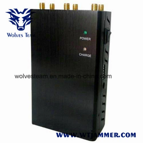 6 Antenna Black Portable WiFi 3G 4G 5g Mobile Phone Signal Jammer