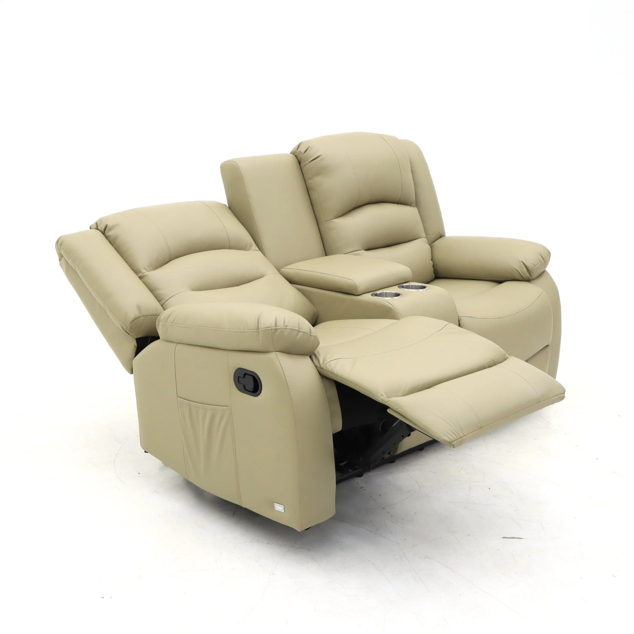 Geeksofa 3+2+1 Seater Manual Leather Loveseat Motion Recliner Sofa Set for Living Room Furniture