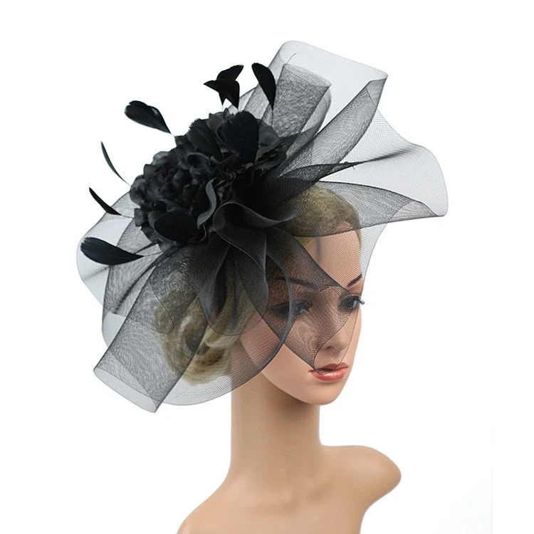 Mode Sinamay Fascinator chapeau plumes et fleurs Design cheveux Accessoires