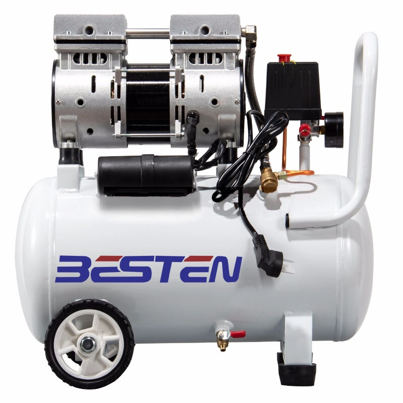 Best Small Silent Oil-Free Air Compressor AC 220V 110V Copper Wire Good Motor 2-Year Warranty 0.75HP 24L 30L 8bar 550W Laboratory Air Pump