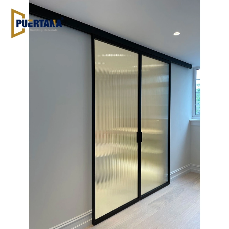 Balcón Cocina armario personalizado moderno perfil de aluminio interior Slim marco estrecho puerta corrediza de vidrio