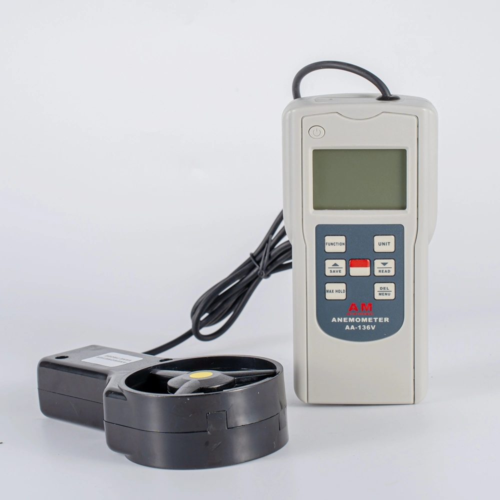 Medidor de temperatura Anemómetro portátil flujo de aire para medición digital de velocidad del viento Velocidad del medidor de viento