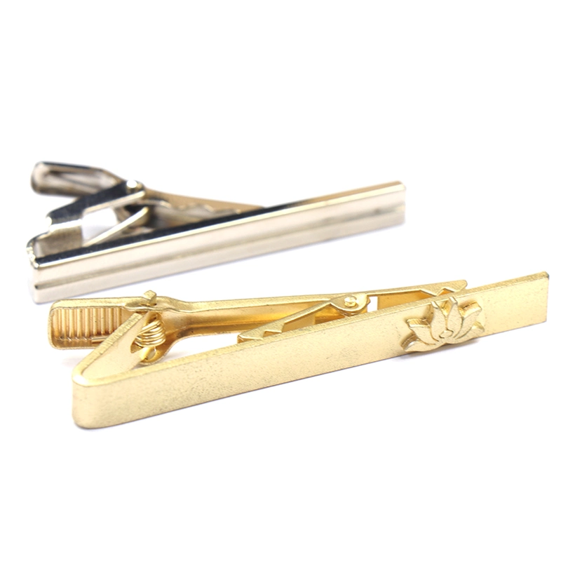 Factory Custom Made Matt Nickel Plated Metal Alloy Mens Accessory Manufacturer Customized Brass Flower Shape Tie Bar Bespoke Company Logo Tie Clip