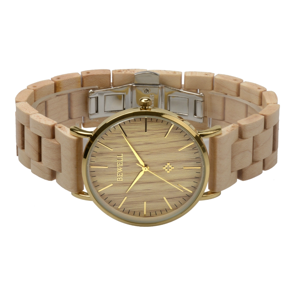 China Watch Supplier Modern Stainless Steel Wristwatch Men Custom Wood Warch Private Label Luxury Relojes