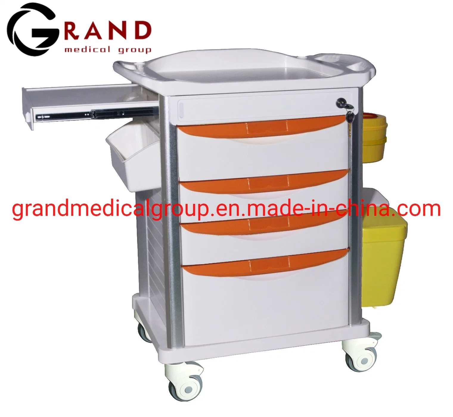 Long Service Life Aluminum Steel and ABS Structure Emergency Hospital Trolley Cart