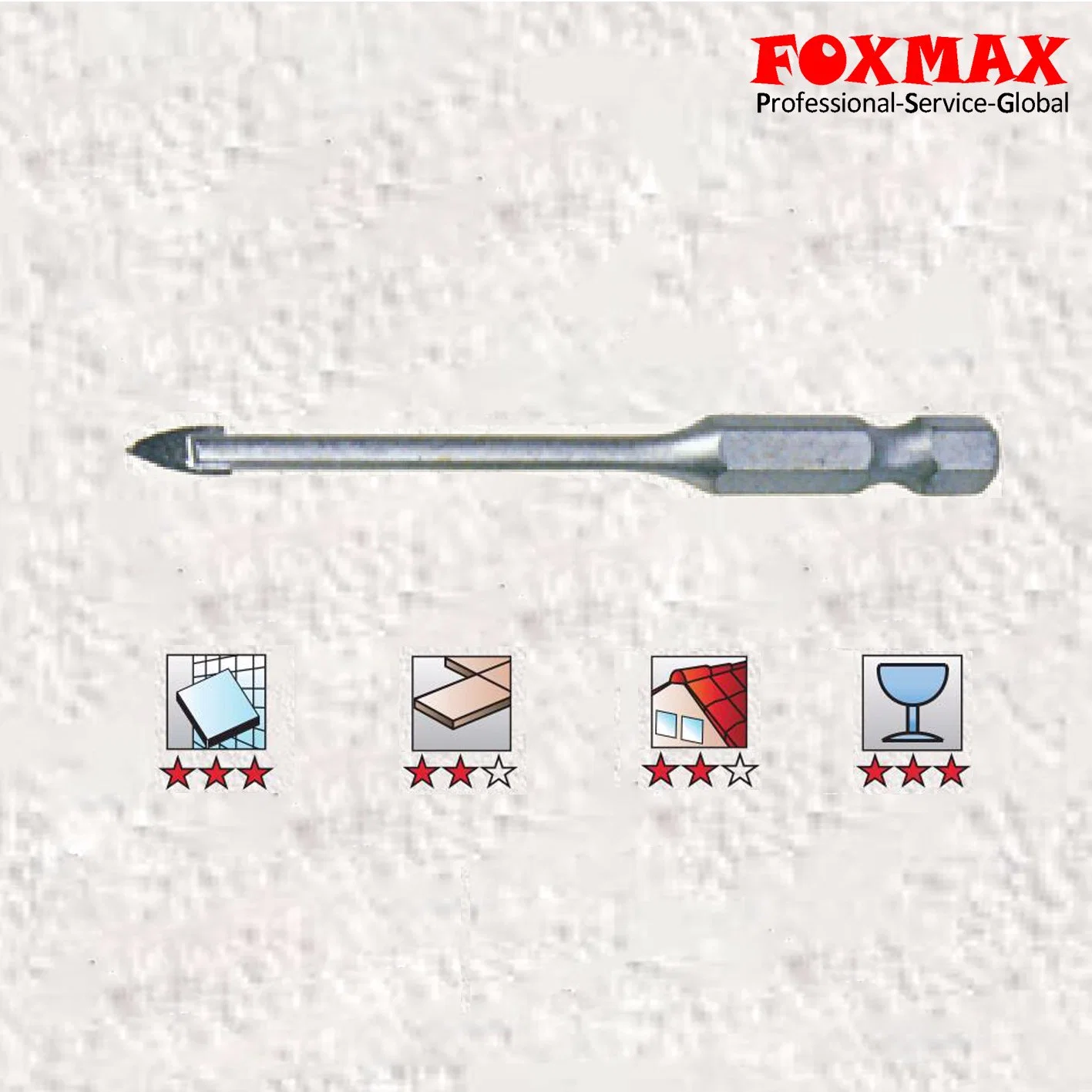 1/4"Quick Change Tct Glass Tile Hex Drill Bit (FXD-97)