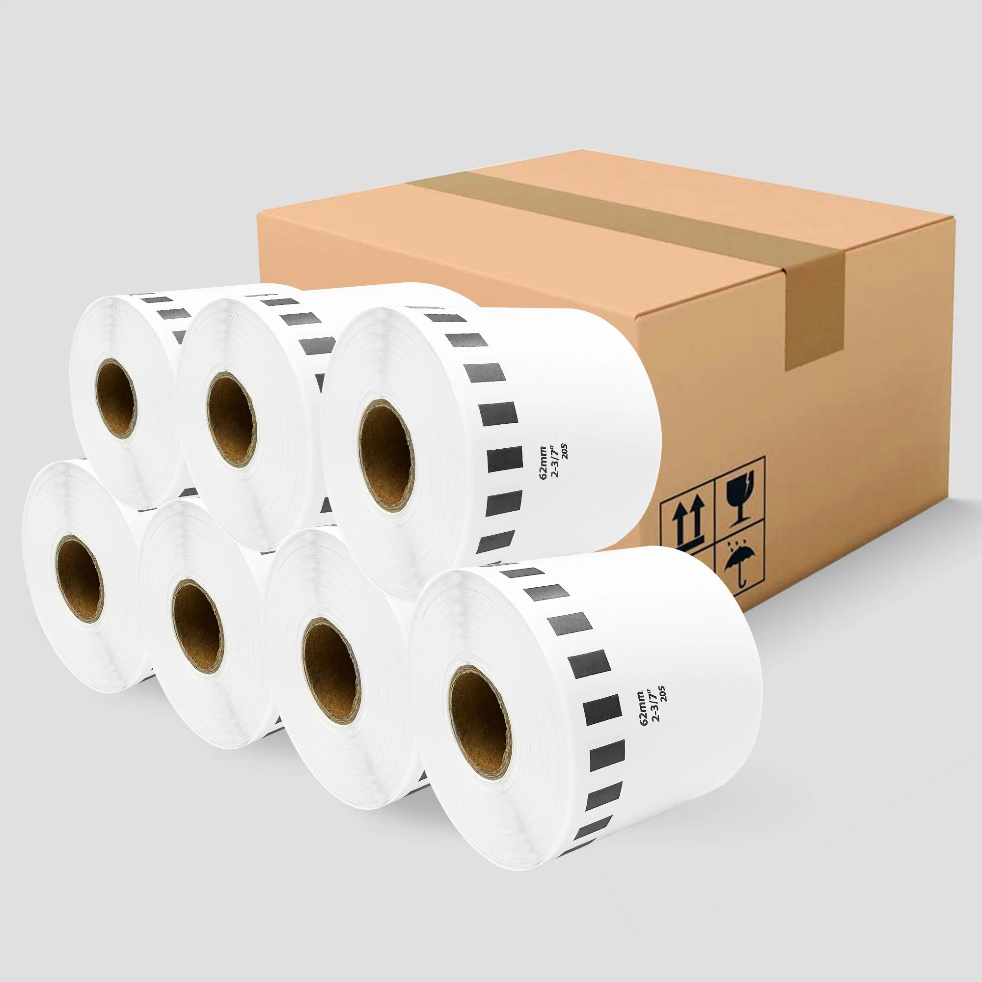 Compatible Brother Dk-22205 Paper Tape 62mm Wide Black on White