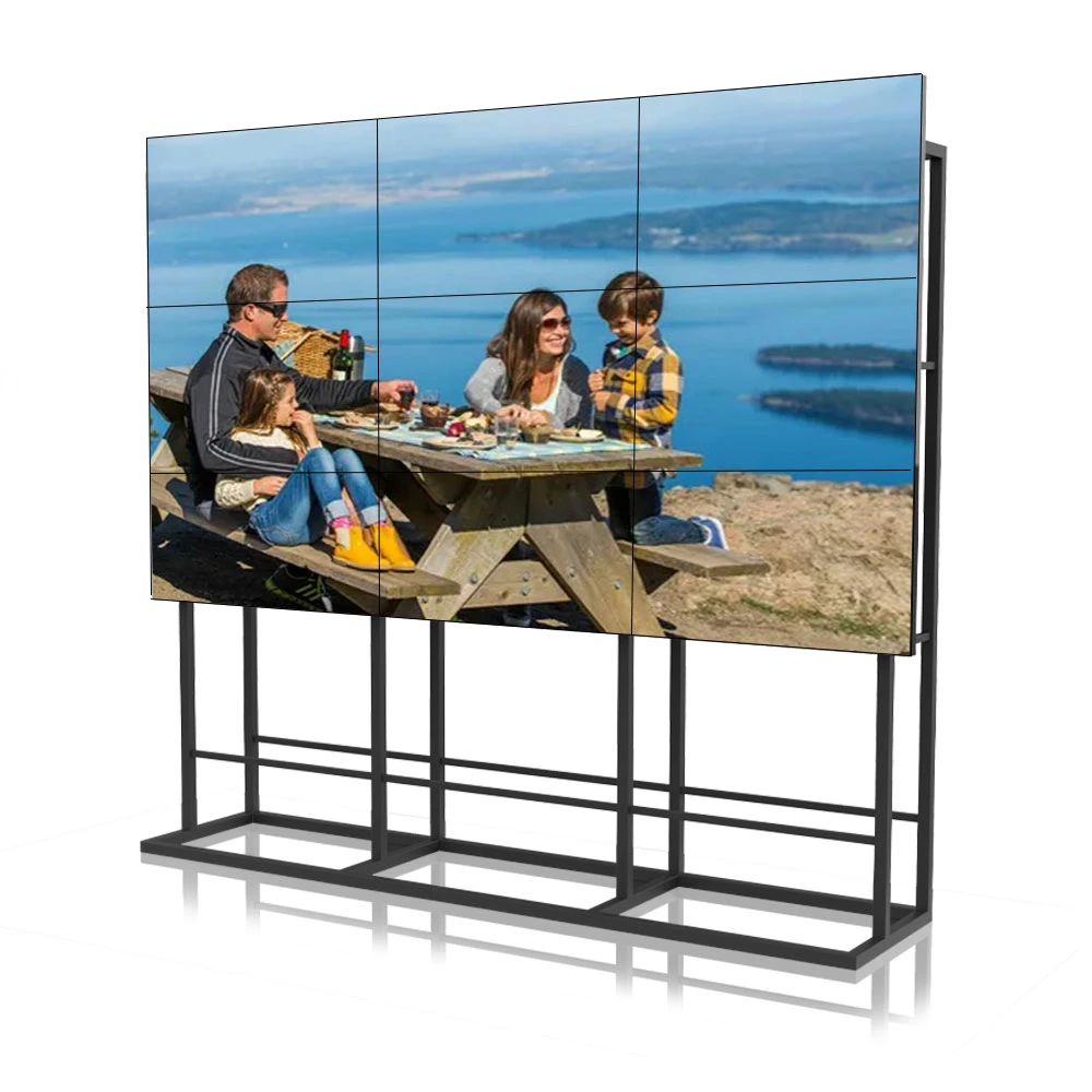 High Definition 55 Inch Floor Standing 3.5mm Advertising LCD Video Wall Display Screen