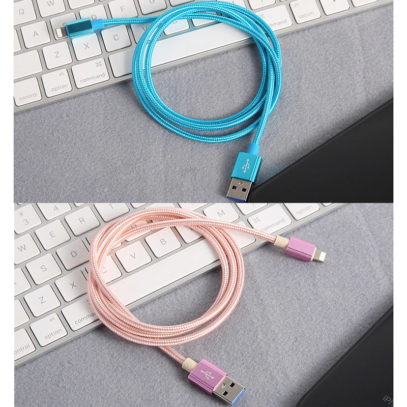 USB Cable de datos y carga de Cable trenzado de nylon para el iPhone 1m