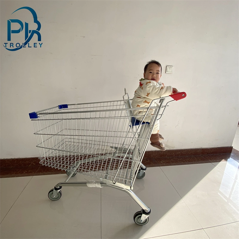 Équipement de supermarché de sortie d'usine Chariot de courses pour épicerie avec roue