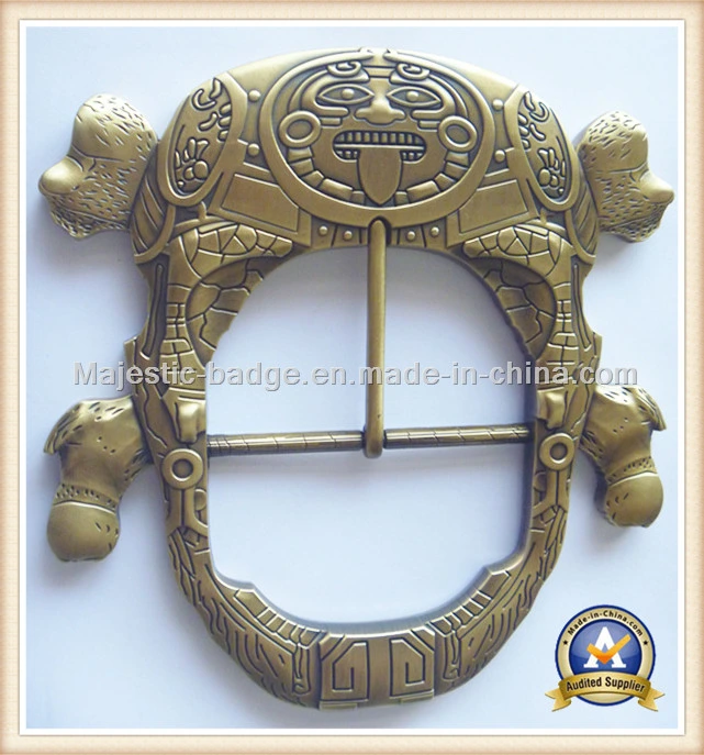 3D Customized Zinc Die Cast &Plating Antique Belt Buckle