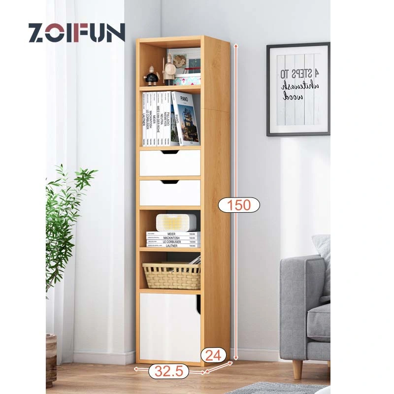 Modern Wooden Book Shelf Office Corner Wooden Bookshelf Cabinet Home Study Room Furniture