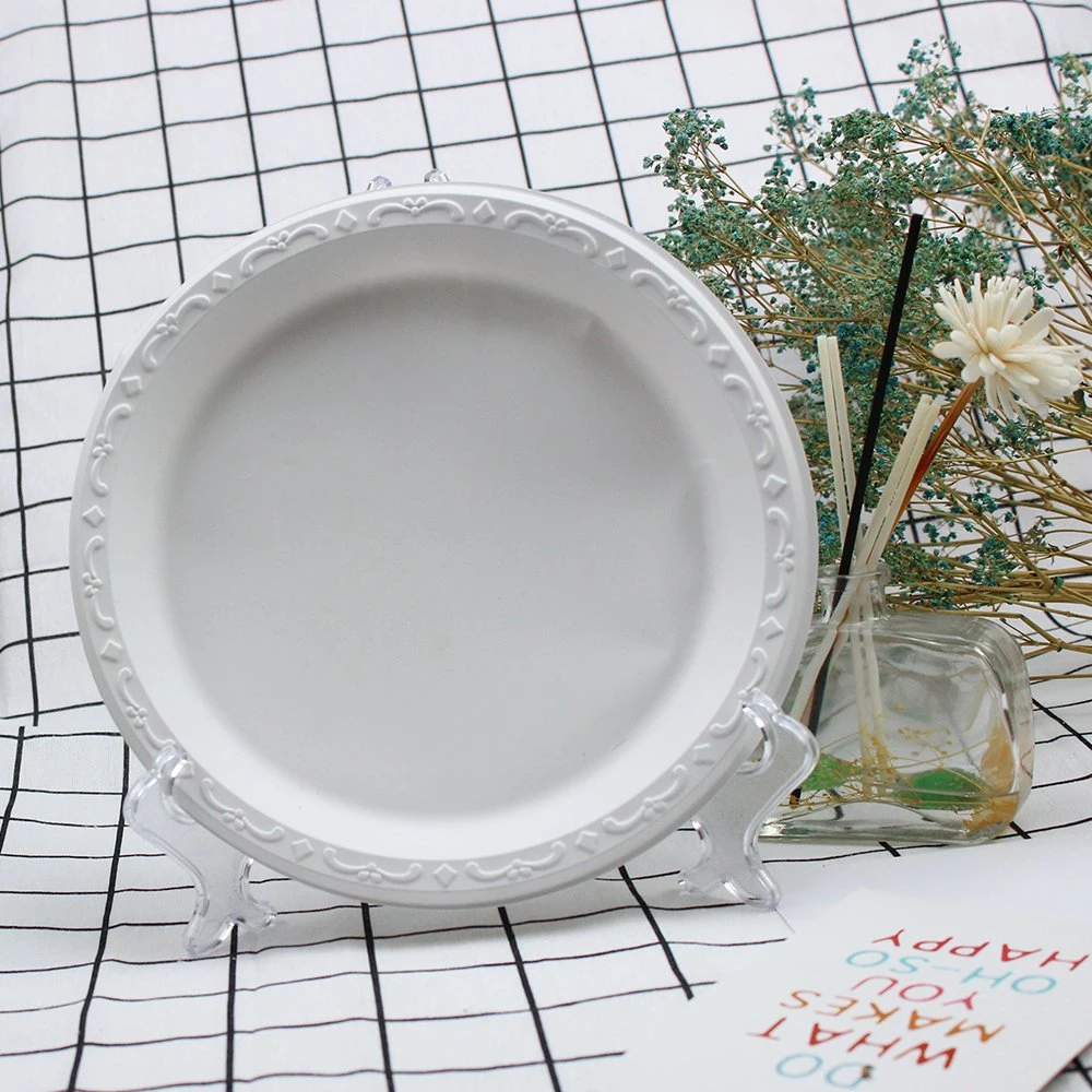 Disposable Plastic Tableware 225mm Diameter PP Plastic Plate White Custom Party Supply