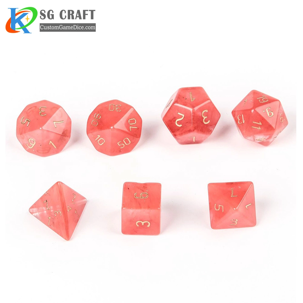 Venda por preço de baixa qualidade alta torre de menagem e Dragon 16mm Stone o logotipo personalizado carregado de RPG jogos de tabuleiro Dice Multi-Color Definido